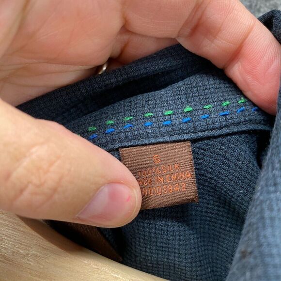 Toscano Shirt Men S Small Blue Button Up Collared Silk Short Sleeve Pockets - Picture 6 of 9